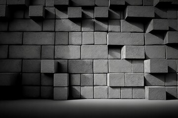 The Ultimate Neutral Background: Gray Concrete Block Wall Background for Your Design Projects - Generative AI