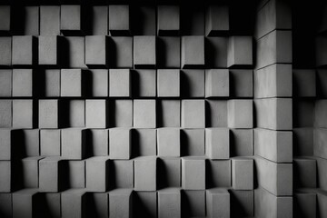 The Beauty of Imperfection: Gray Concrete Block Wall Background for a Unique Charm - Generative AI