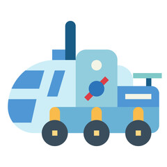 space exploration vehicle flat icon style