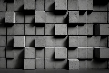 Industrial Chic: Embrace the Beauty of a Gray Concrete Block Wall Background - Generative AI