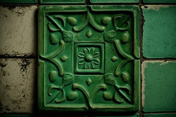 Green ceramic tiles add warmth and personality to your decor - Generative AI