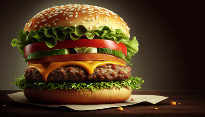 hamburger reklama - obrazy, fototapety, plakaty
