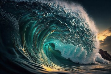 Explore the Wonders of the Ocean with this Close-up Wave Shot - Generative AI
