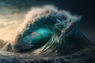 Experience the Beauty of the Ocean with this Close-up Wave Shot - Generative AI