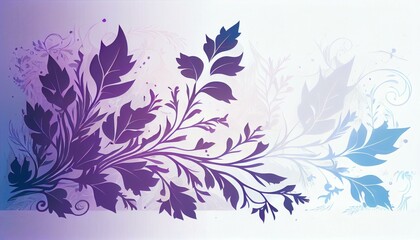 A purple and blue gradient background with a subtle leafy vine pattern in white. Generative AI
