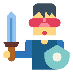 playing vr flat icon style