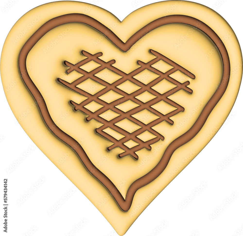 Sticker 3d heart shaped cookie