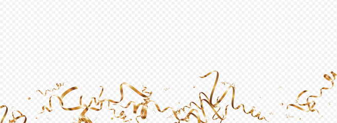 Gold Streamer Decoration Vector Panoramic
