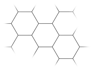 Isolated frame made of hexagons. Honeycomb background. Geometric abstraction.