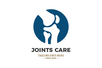 Simple Minimalist Knee Joint Bone Skeleton for Doctor Clinic Health Care Logo