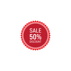50% discount promotional offer shopping sale png label