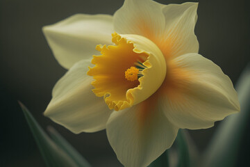 daffodil on black background generative ai 