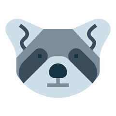 raccoon flat icon style