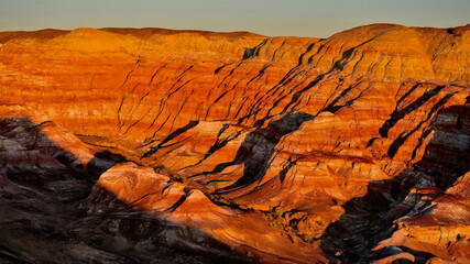 The Wucai City Scenic Area near Urumqi, Xinjiang, has a magnificent and dazzling Danxia landform