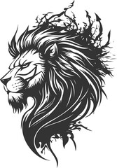 	
The Elegance of Black and White Lion logo vector illustration.