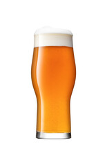 Glass of beer on white background. File contains clipping paths.