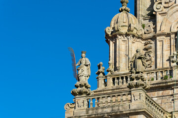 Fototapeta na wymiar Statue in Santiago de Compostela Cathedral