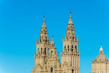 Fototapeta na wymiar Santiago de Compostela Cathedral in the evening