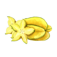 Watercolor banana illustration - fruit isolated on white background