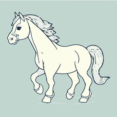 Hand drawn horse outline illustration