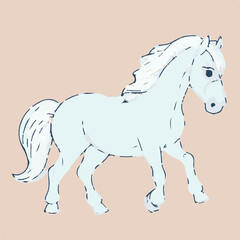 Hand drawn horse outline illustration