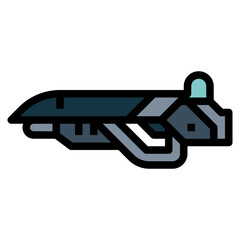 alien gun filled outline icon style