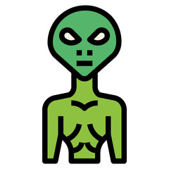 alien filled outline icon style