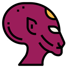 alien filled outline icon style