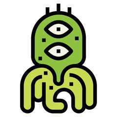 alien filled outline icon style