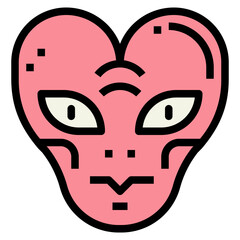 alien filled outline icon style