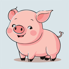 Vector cute pig cartoon
