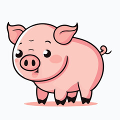 Obraz na płótnie Canvas Vector cute pig cartoon