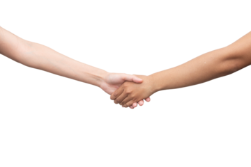 Shaking hands  isolated on white.