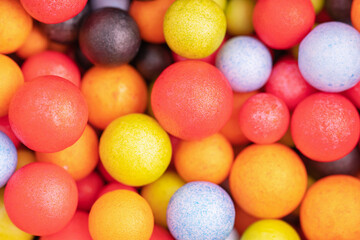 Colorful balls background. Background with colorful balls in different sizes. Sphere of balls on bright color.