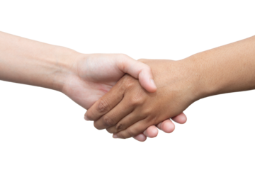 Shaking hands  isolated on white.