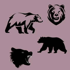 Various bear set silhouettes to use with any design