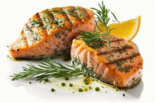 grilled salmon steak