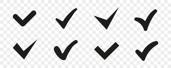 Black tick symbol collection. Set of black check icons