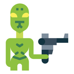 alien flat icon style