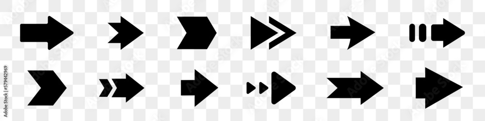 Poster set of black arrow. black arrows icon collection