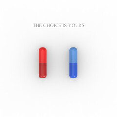 Capsules large group of objects,capsule medicine ,choice is your,chemical and pill ,3d render concept on white background