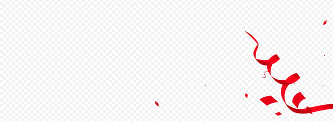 Red and Gold Streamer Christmas Vector Panoramic