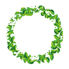 Mint Greens Falling Vector White Background. Fly