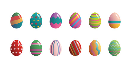 Isolated Colorful Easter Eggs. A white background with colorful easter eggs on it