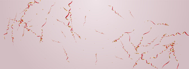 Yellow Confetti Swirl Vector Panoramic Pink