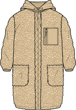 tan teddy bear coat fashion design clip art preview