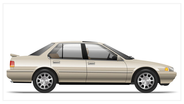 1990s Side Mid Size Japanese Sedan	