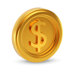 Gold coin with dollar sign. EPS10 vector