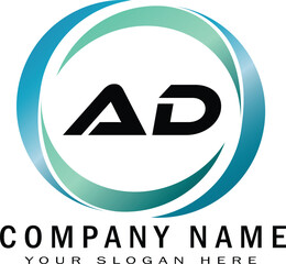 Modern AD creative logo design
