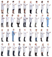 Obraz premium group of doctors with clipboard isolated on white